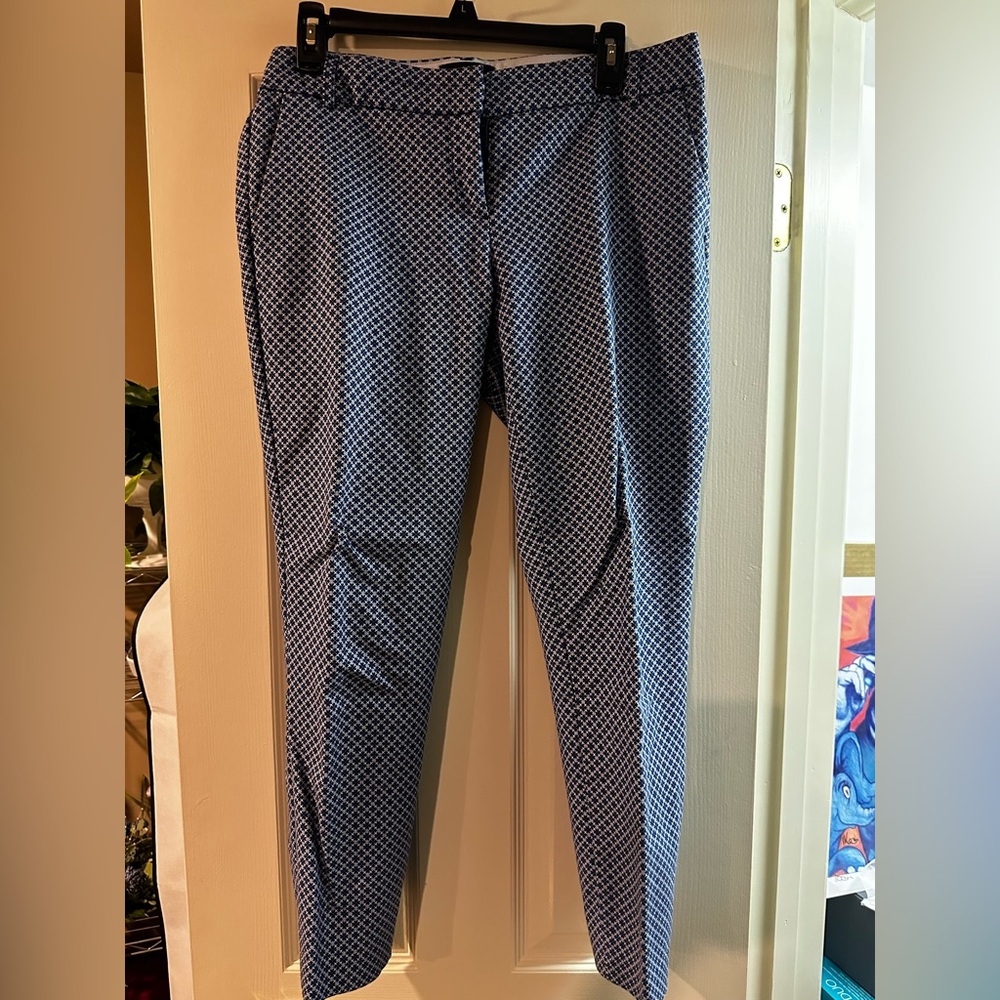 Cynthia Rowley size 8 blue white pattern pants